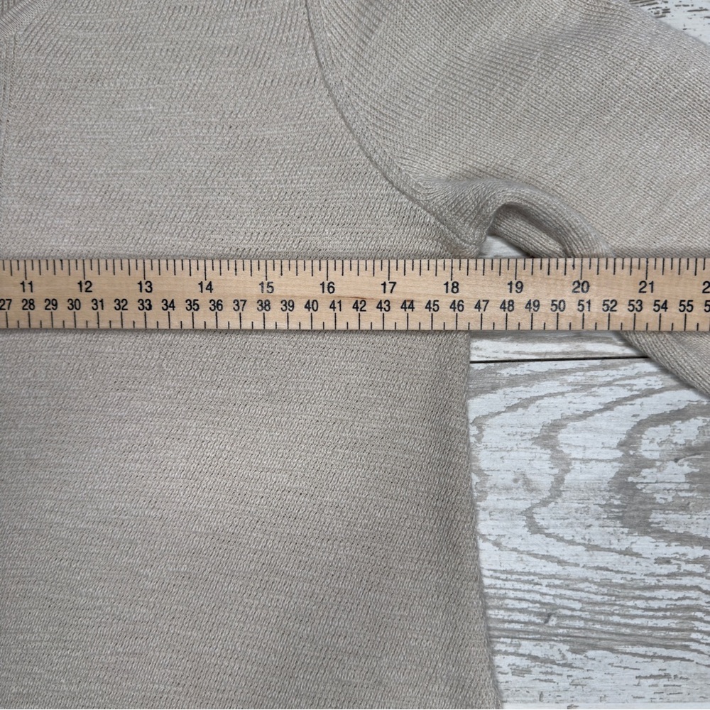 J. J. Jill Beige Cotton Blend V-Neck Sweater Dress Women’s Medium - Picture 10 of 11